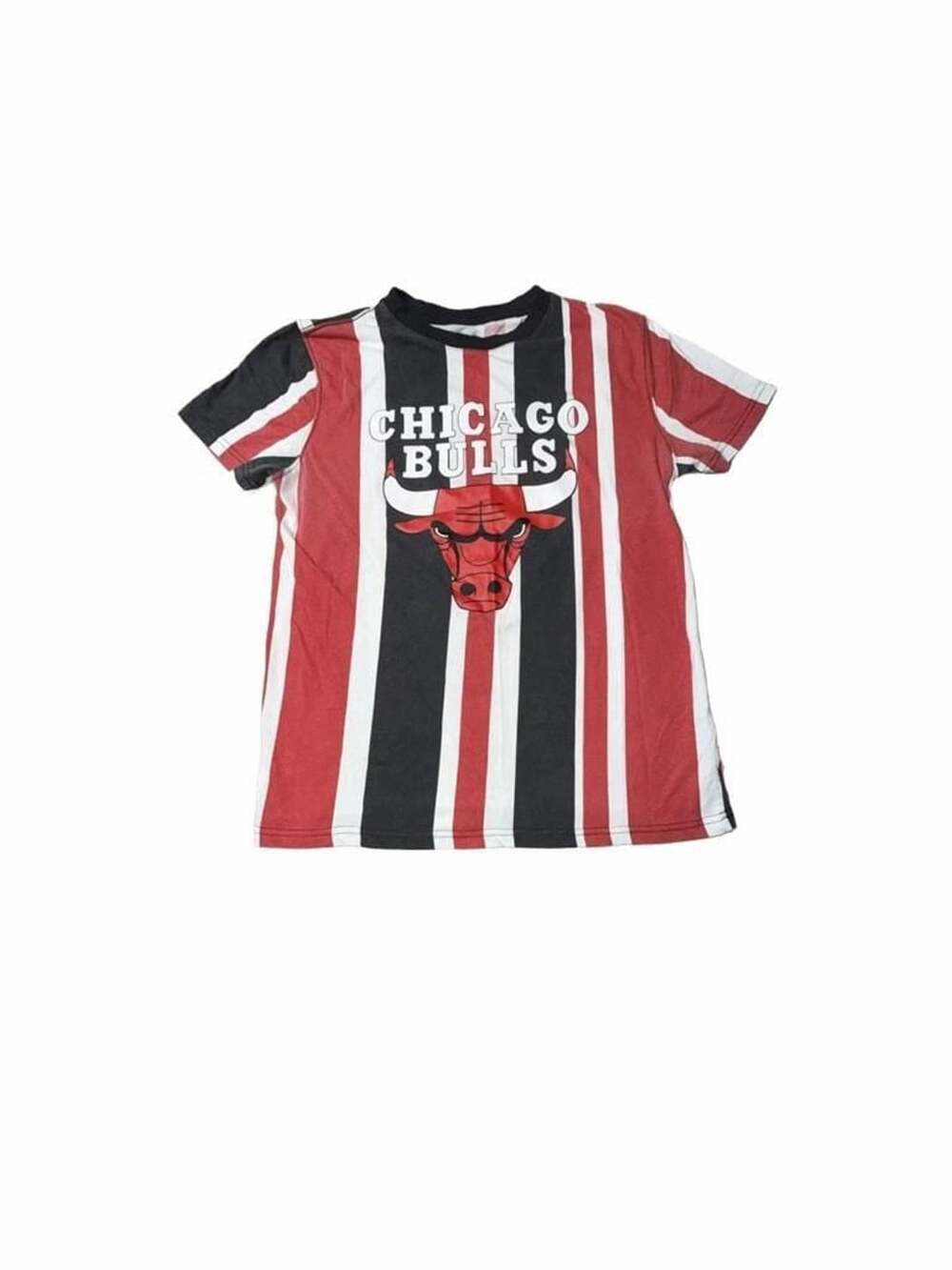 NBA Chicago Bulls T-Shirt Size Medium Striped Graphic Tee